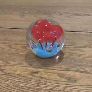 Hand Made in Poland Crystal paperweight Confetti Glass with controlled bubbles